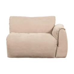 WOOOD Modulaire Banken|Baggy 1-zits element met arm rechts geweven chenille zand