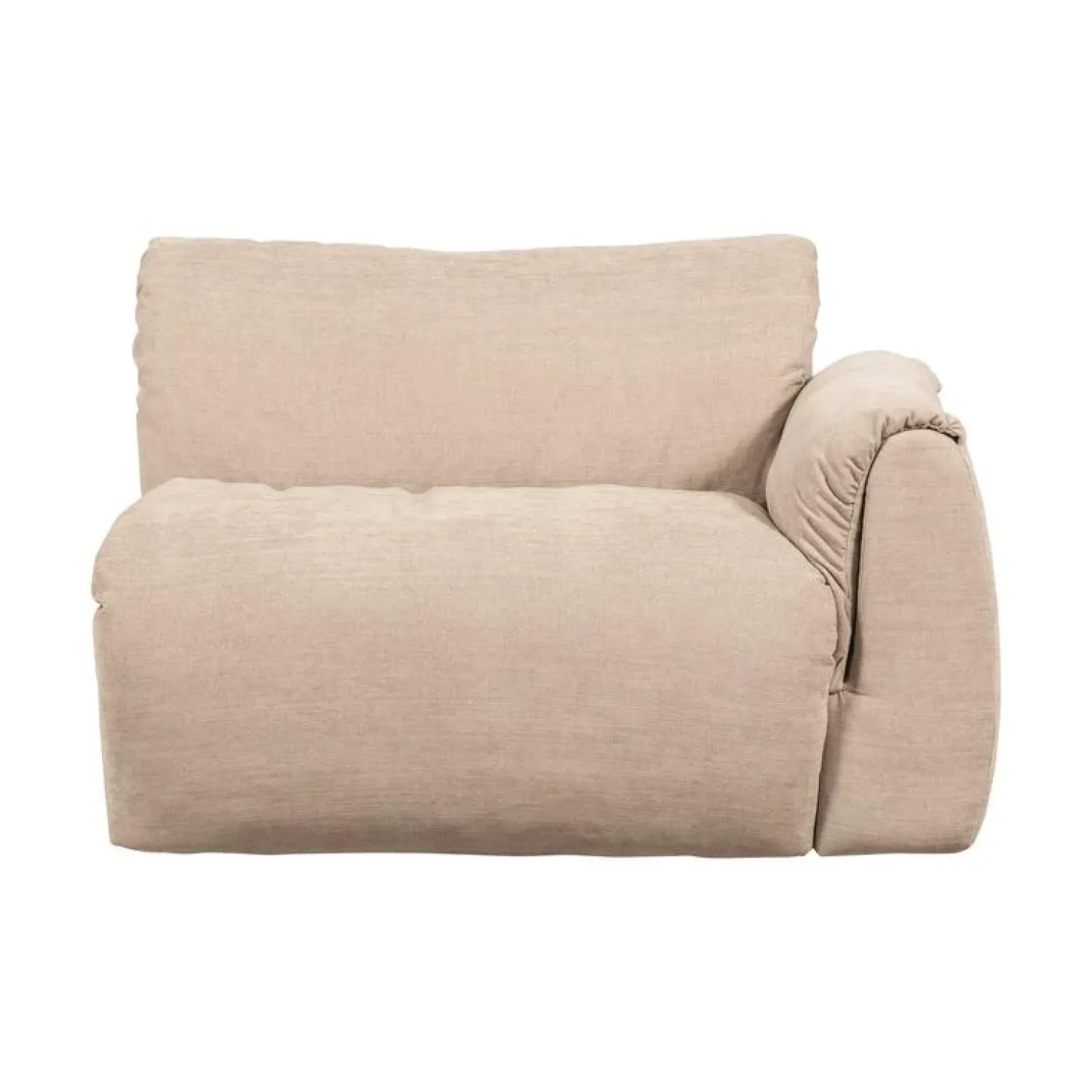 WOOOD Modulaire Banken|Baggy 1-zits element met arm rechts geweven chenille zand