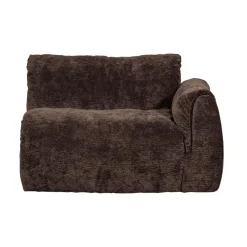 WOOOD Modulaire Banken|Baggy 1-zits element met arm rechts chenille donkerbruin