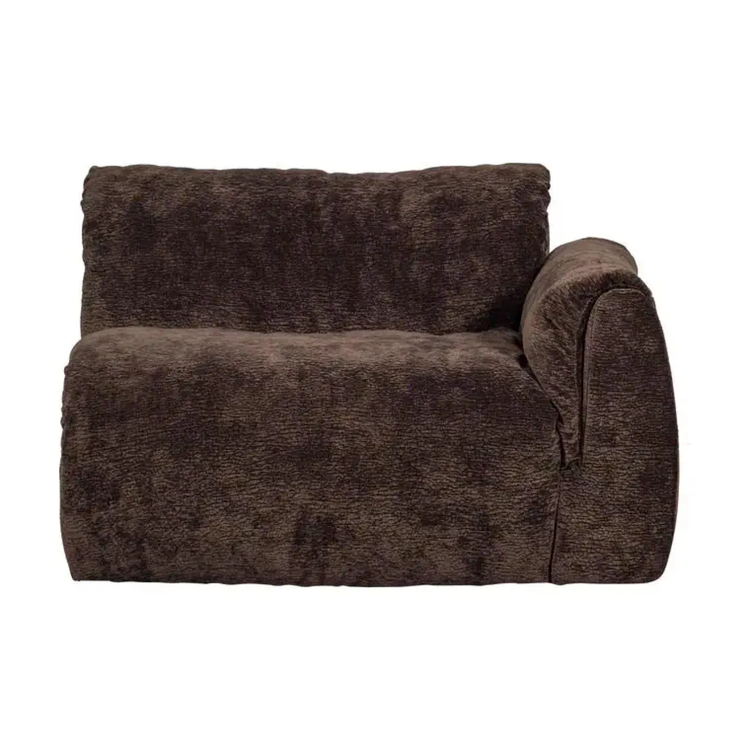 WOOOD Modulaire Banken|Baggy 1-zits element met arm rechts chenille donkerbruin