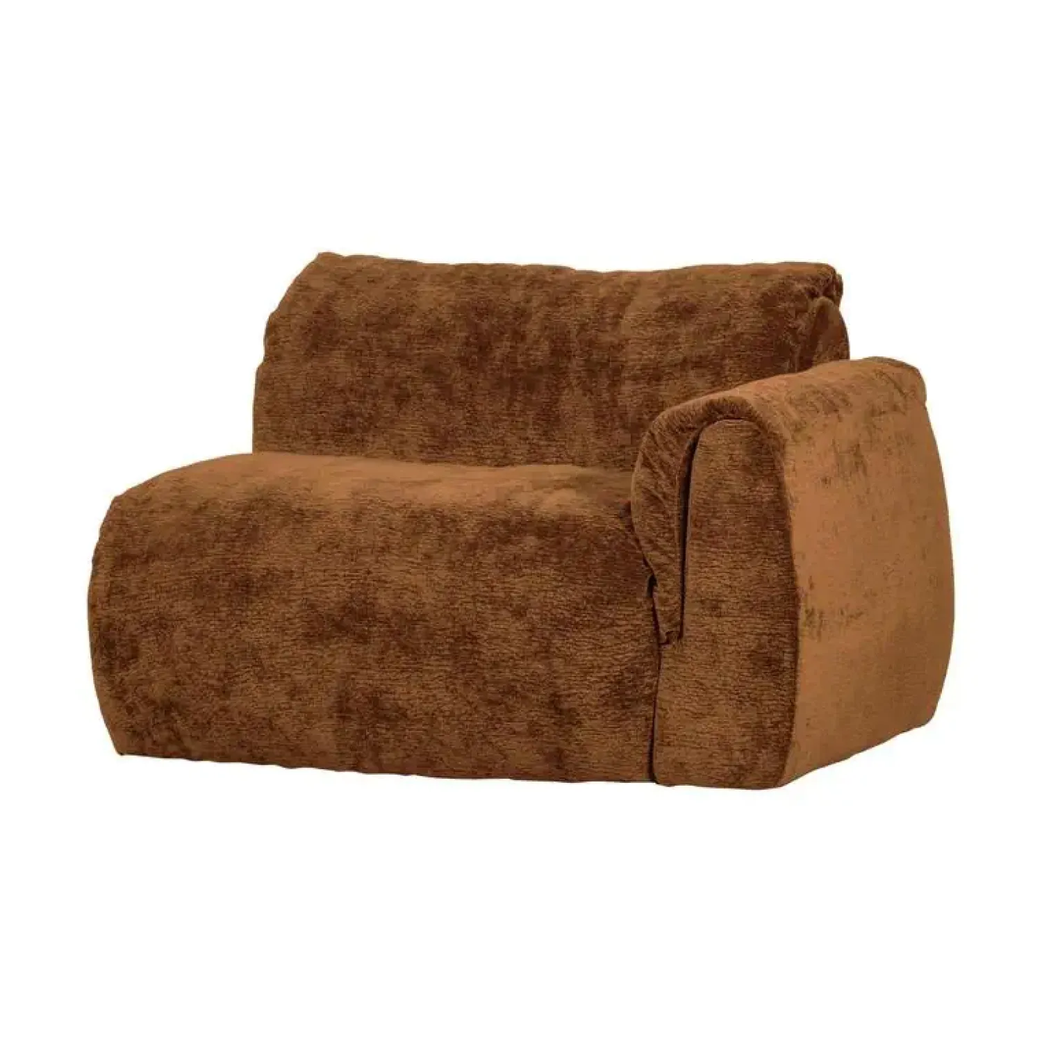 WOOOD Modulaire Banken|Baggy 1-zits element met arm rechts chenille middenbruin