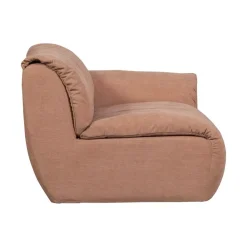 WOOOD Modulaire Banken|Baggy 1-zits element met arm rechts geweven chenille oudroze