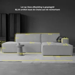 Pepp Hoekbanken|Bank Enzo Chaise longue links Bouclé wit