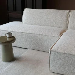 Pepp Hoekbanken|Bank Enzo Chaise longue rechts Bouclé wit