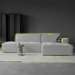 Pepp Hoekbanken|Bank Enzo Chaise longue rechts Stof beige taupe