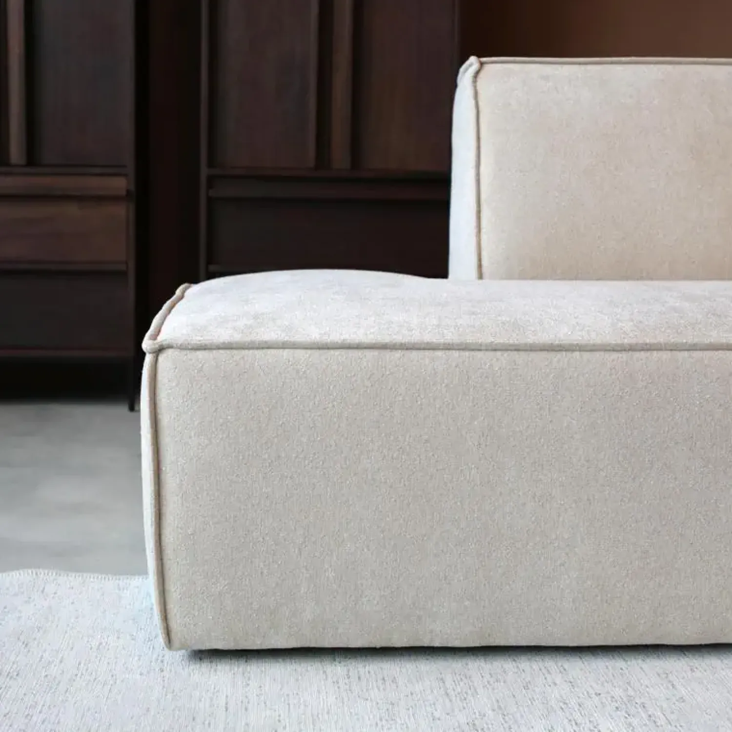 Pepp Hoekbanken|Bank Enzo Chaise longue rechts Stof beige taupe
