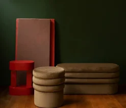 Dutchbone Eetkamerbanken|Eetkamerbanken|Bankje Aditi velvet Bruin 93cm