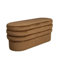 Dutchbone Eetkamerbanken|Eetkamerbanken|Bankje Aditi velvet Bruin 93cm