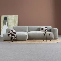 Pepp Hoekbanken|Bank Ocean Chaise longue links - Boston Cement Linnen