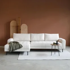 Pepp Hoekbanken|Bank Oreo Chaise longue links bouclé wit
