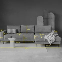 Pepp Hoekbanken|Bank Oreo Chaise longue links linnen beige