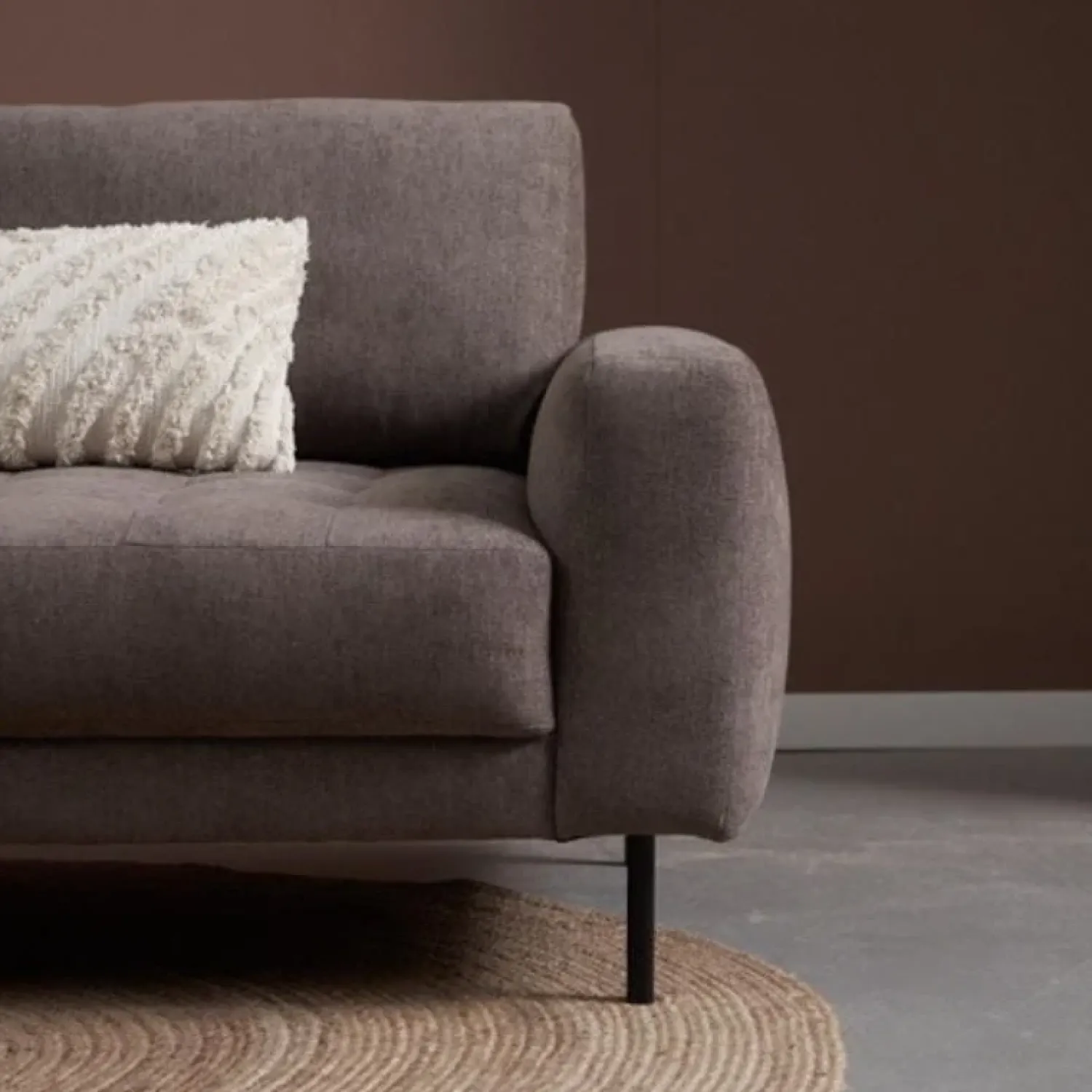 Pepp Hoekbanken|Bank Oreo Chaise longue links linnen bruin