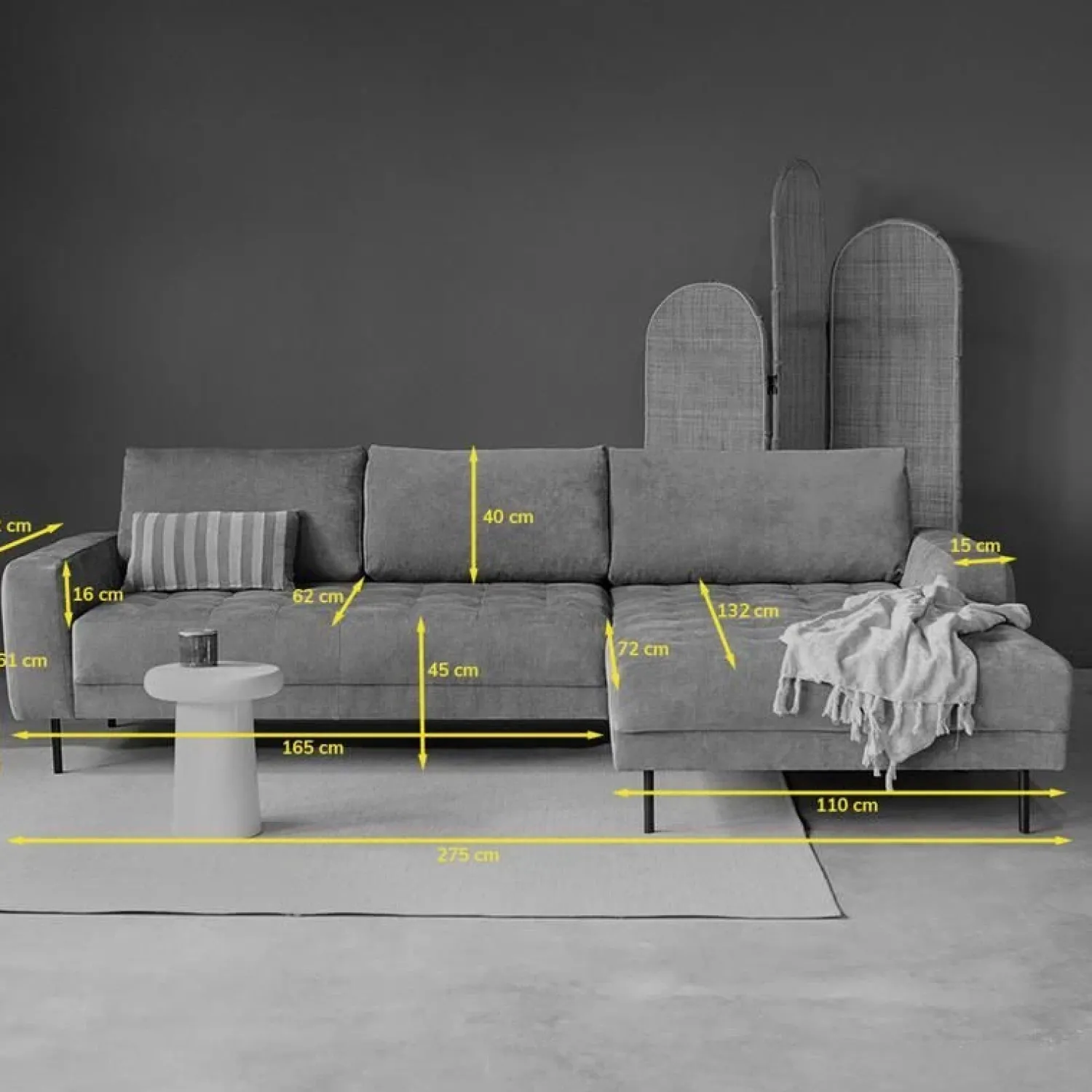 Pepp Hoekbanken|Bank Oreo Chaise longue links linnen bruin