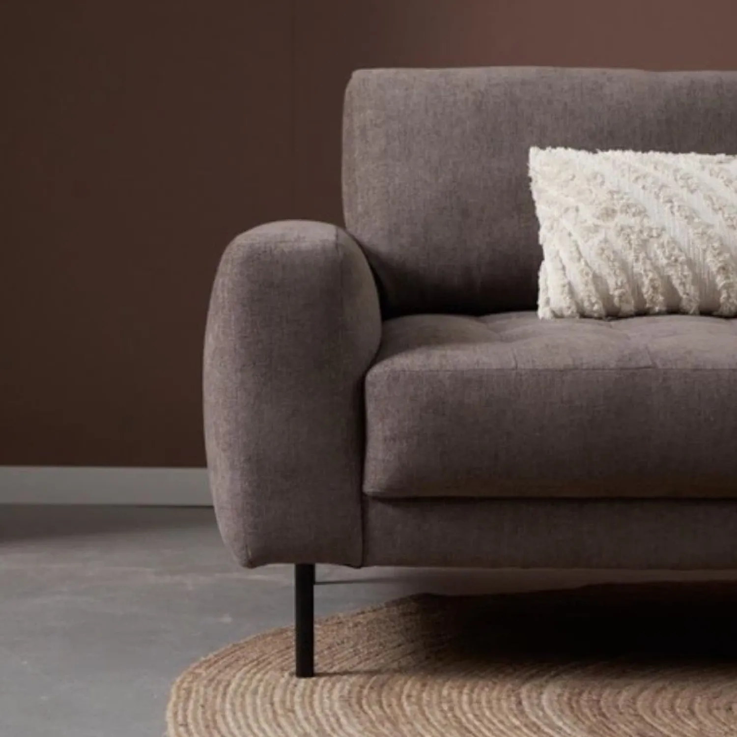 Pepp Hoekbanken|Bank Oreo Chaise longue rechts linnen bruin