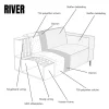Pepp Loungebanken|Bank River Chaise longue links – Groen stof