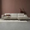 Pepp Loungebanken|Bank River Chaise longue rechts – Taupe stof