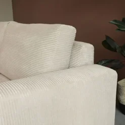 Pepp Hoekbanken|Bank Uno Chaise longue links ribstof beige