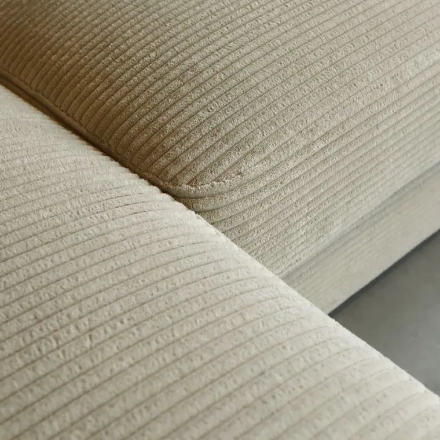 Pepp Hoekbanken|Bank Uno Chaise longue links ribstof beige