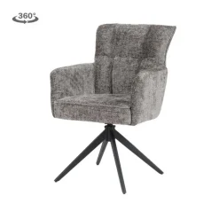 Tower living Eetkamerstoelen|Bardi Eetkamerfauteuil Antraciet stof