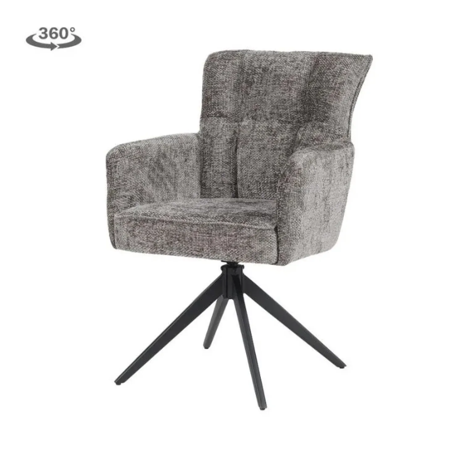 Tower living Eetkamerstoelen|Bardi Eetkamerfauteuil Antraciet stof