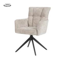 Tower living Eetkamerstoelen|Bardi Eetkamerfauteuil Beige stof