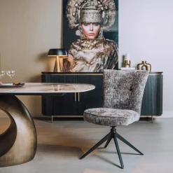 Tower living Eetkamerstoelen|Bardi Eetkamerstoel Antraciet stof