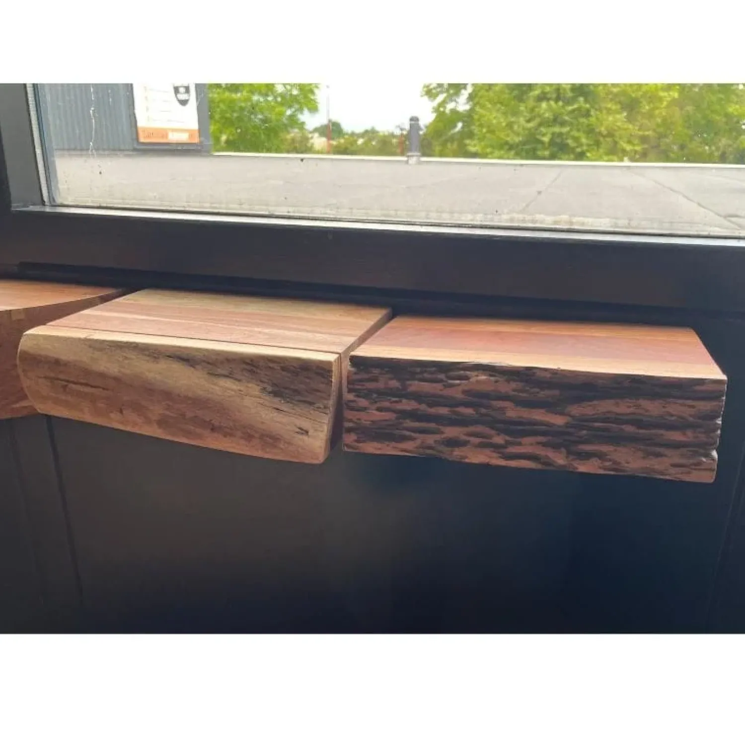 Kalfort Nachtkastjes|Industriele Kasten|Bark houten nachtkastje zwevend set van 2 30cm