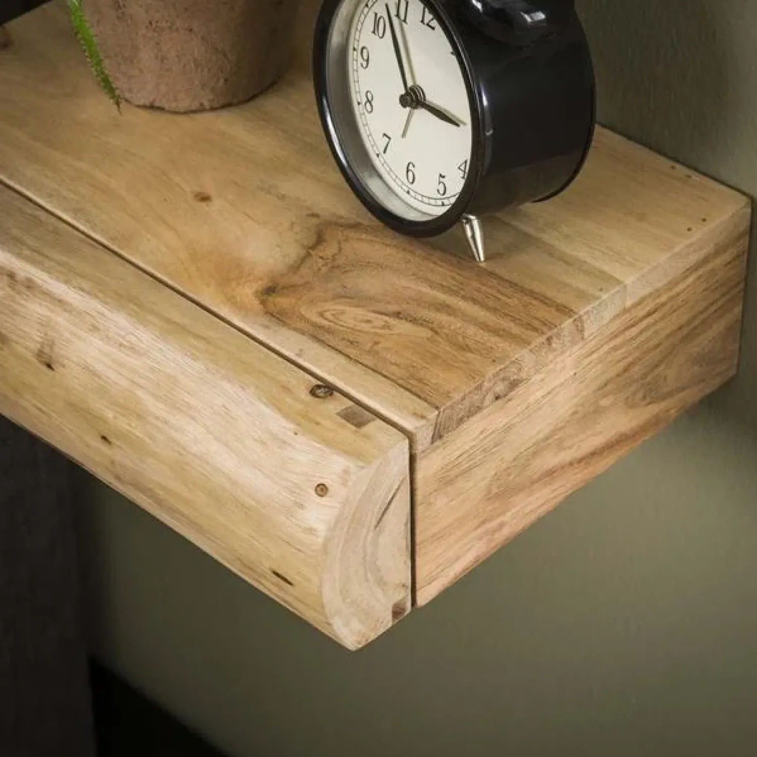 Kalfort Nachtkastjes|Industriele Kasten|Bark houten nachtkastje zwevend set van 2 30cm
