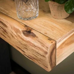 Kalfort Nachtkastjes|Industriele Kasten|Bark houten nachtkastje zwevend set van 2 40cm
