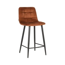 Label51 Barkrukken|Barkruk Jelt Oker Velours 45cm