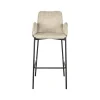 Label51 Barkrukken|Barkruk Joni Beige Fluweel Zithoogte 78cm