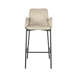 Label51 Barkrukken|Barkruk Joni Beige Fluweel Zithoogte 78cm