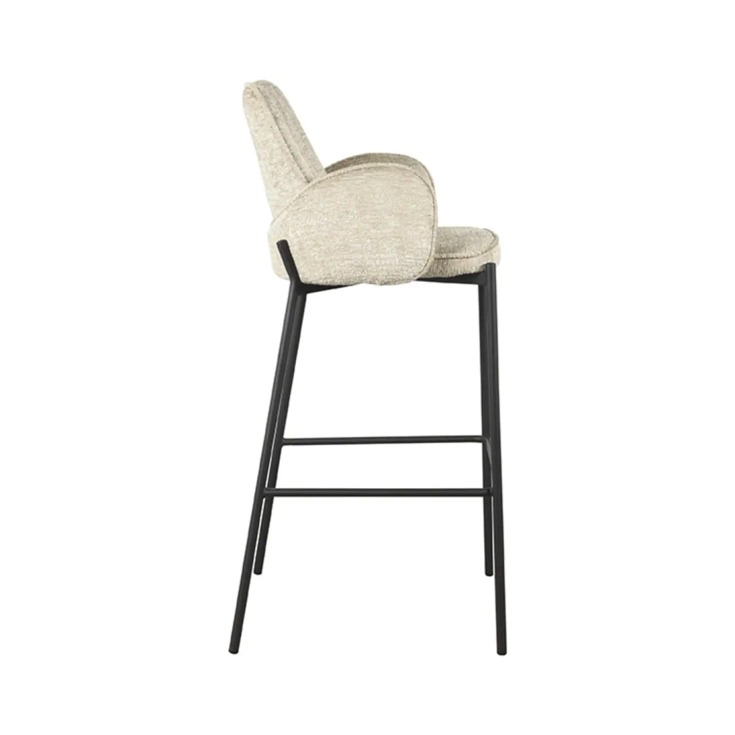 Label51 Barkrukken|Barkruk Joni Beige Fluweel Zithoogte 78cm