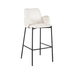 Label51 Barkrukken|Barkruk Joni Beige Fluweel Zithoogte 78cm