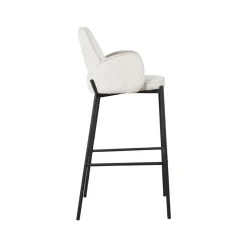 Label51 Barkrukken|Barkruk Joni Beige Fluweel Zithoogte 78cm
