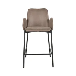 Label51 Barkrukken|Barkruk Joni Taupe Micro Suede 51cm