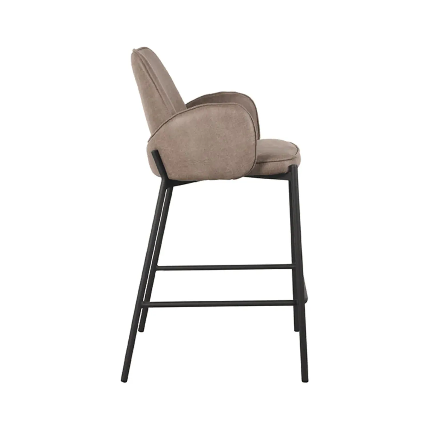 Label51 Barkrukken|Barkruk Joni Taupe Micro Suede 51cm