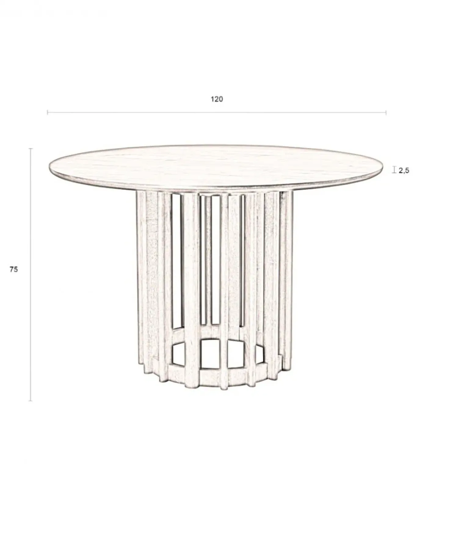Dutchbone Eettafels|Barlet Eettafel Walnoot Rond 120cm
