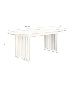 Dutchbone Eettafels|Barlet uitschuifbare Eettafel Walnoot 200cm