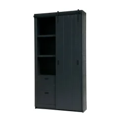 vtwonen Wandkasten|Industriele Kasten|Barn Wandkast Bezaagd Mat Zwart 122cm