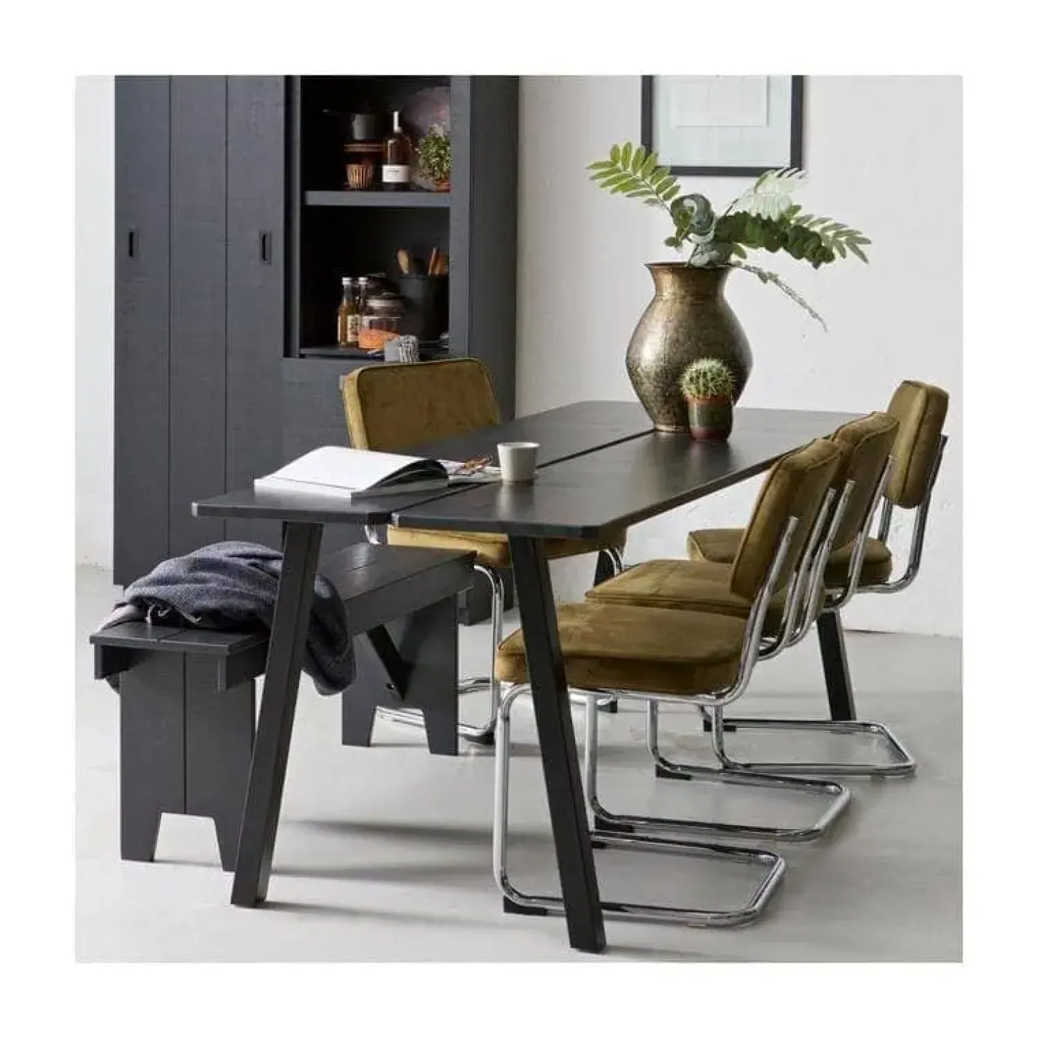 vtwonen Wandkasten|Industriele Kasten|Barn Wandkast Bezaagd Mat Zwart 122cm