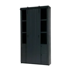 vtwonen Wandkasten|Industriele Kasten|Barn Wandkast Bezaagd Mat Zwart 122cm