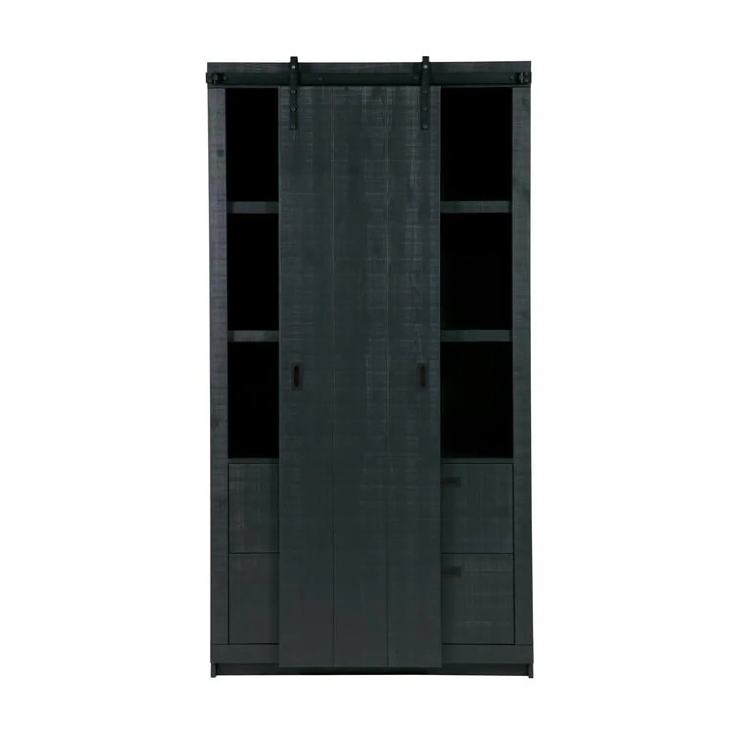 vtwonen Wandkasten|Industriele Kasten|Barn Wandkast Bezaagd Mat Zwart 122cm