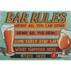 Cavetown Metalen Borden|Bar Rules - metalen bord