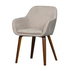 vtwonen Eetkamerstoelen|Base Eetkamerstoel velvet melange zand