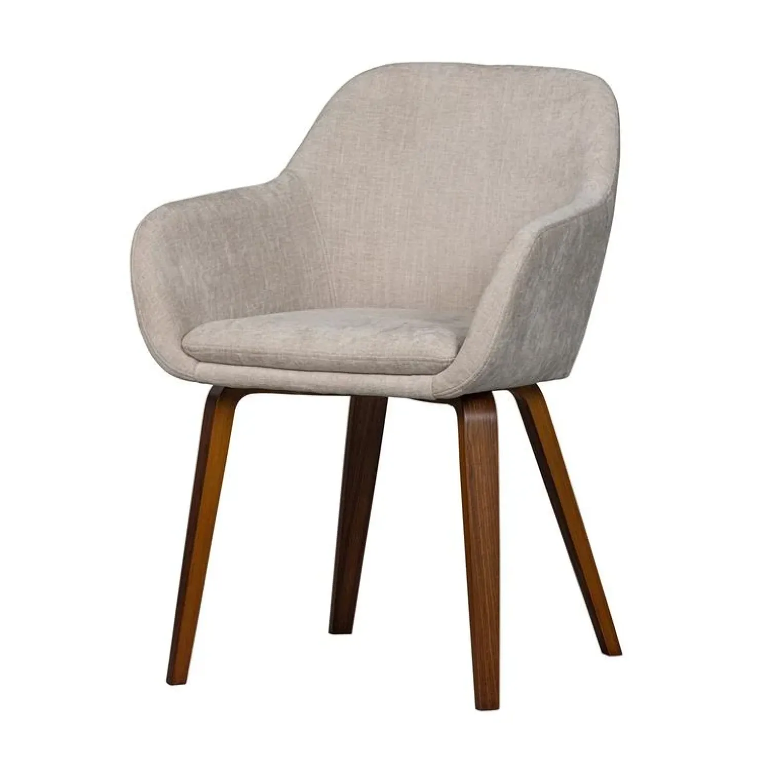 vtwonen Eetkamerstoelen|Base Eetkamerstoel velvet melange zand