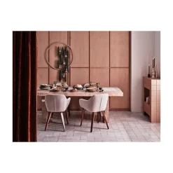vtwonen Eetkamerstoelen|Base Eetkamerstoel velvet melange zand