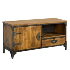 Tower living Industriele Kasten|Tv Meubels|Basto TV meubel 1 dr 1 lade mango naturel matt 120cm