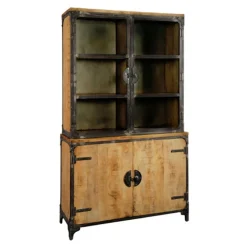 Tower living Vitrinekasten|Industriele Kasten|Basto Vitrinekast 4 drs mango naturel matt