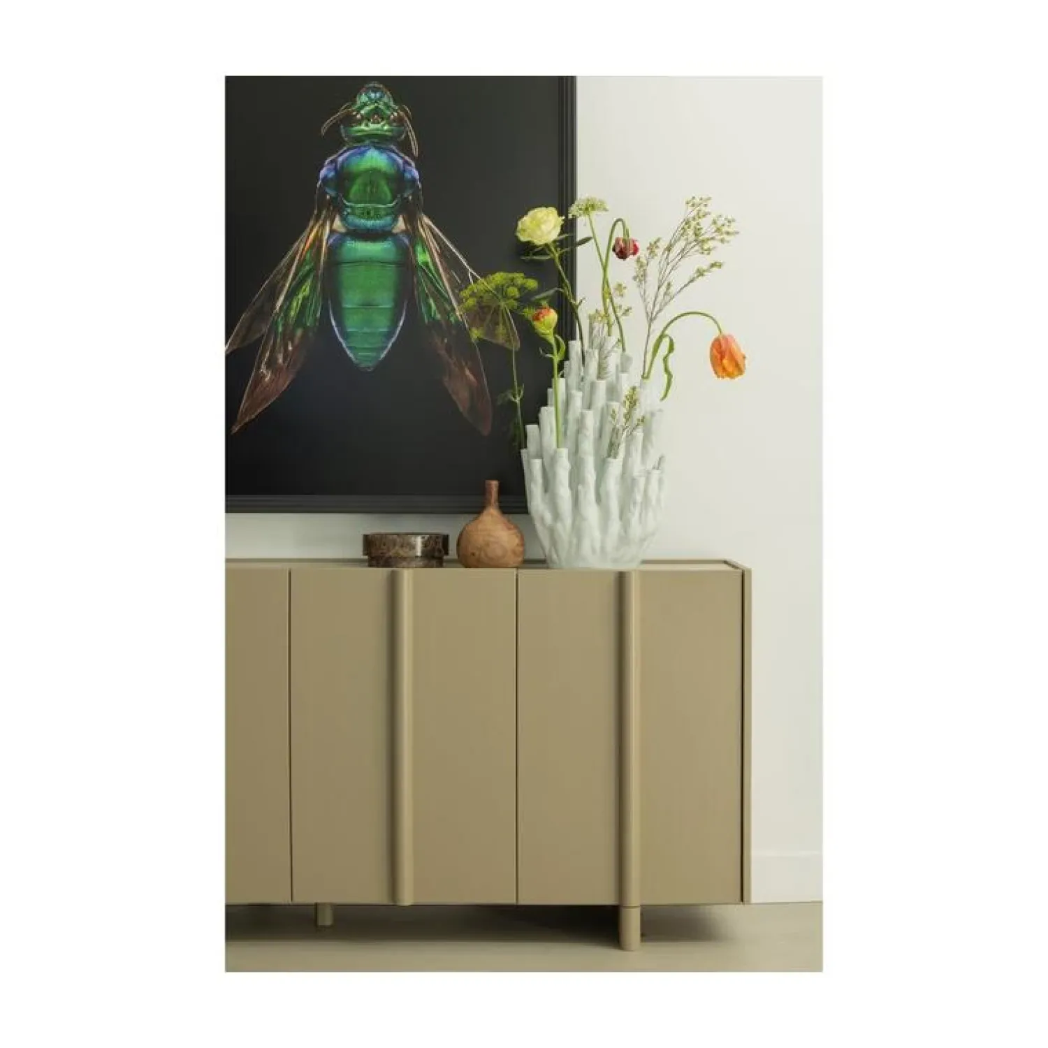 WOOOD Dressoirs|Industriele Kasten|Basu Dressoir grenen mud 200 cm